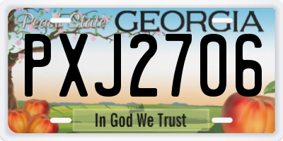 GA license plate PXJ2706