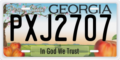 GA license plate PXJ2707