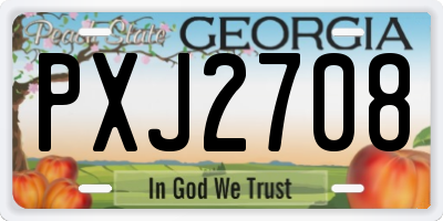 GA license plate PXJ2708