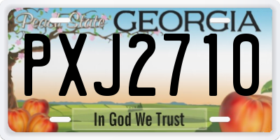 GA license plate PXJ2710
