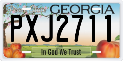 GA license plate PXJ2711