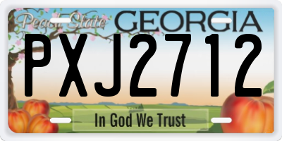 GA license plate PXJ2712