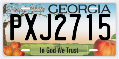 GA license plate PXJ2715
