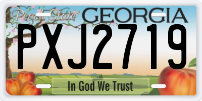 GA license plate PXJ2719