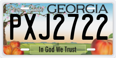 GA license plate PXJ2722