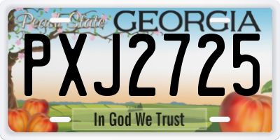 GA license plate PXJ2725