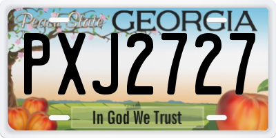 GA license plate PXJ2727