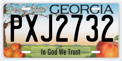 GA license plate PXJ2732