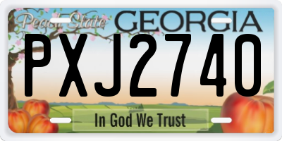 GA license plate PXJ2740