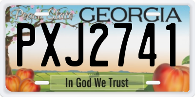 GA license plate PXJ2741