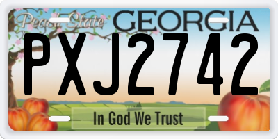 GA license plate PXJ2742