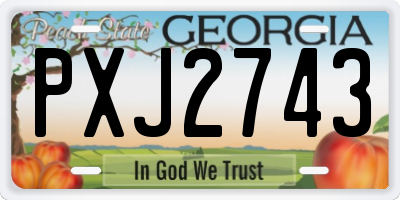 GA license plate PXJ2743