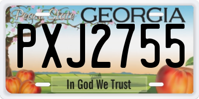 GA license plate PXJ2755