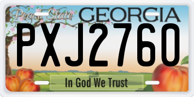 GA license plate PXJ2760