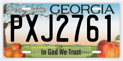 GA license plate PXJ2761