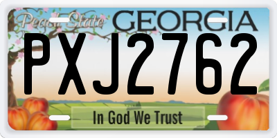 GA license plate PXJ2762