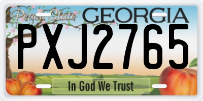 GA license plate PXJ2765