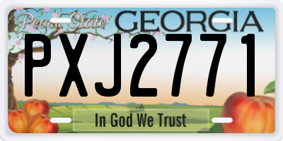 GA license plate PXJ2771