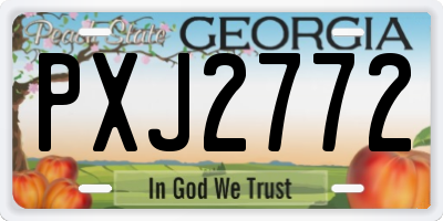 GA license plate PXJ2772