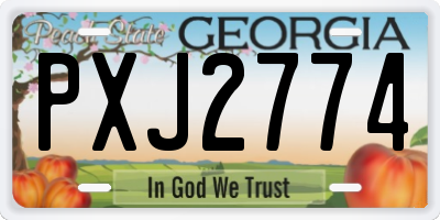GA license plate PXJ2774