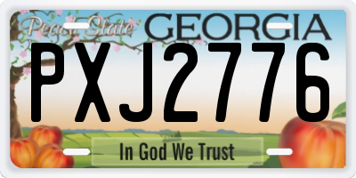 GA license plate PXJ2776