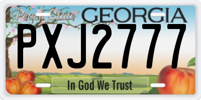 GA license plate PXJ2777