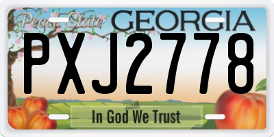GA license plate PXJ2778