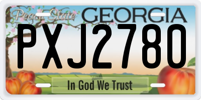 GA license plate PXJ2780
