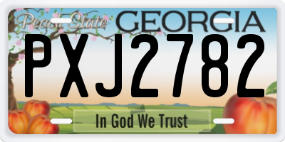 GA license plate PXJ2782