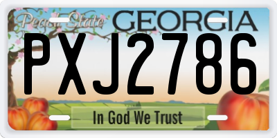 GA license plate PXJ2786