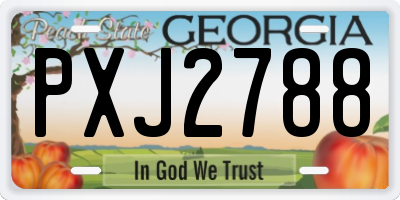 GA license plate PXJ2788