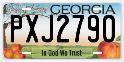 GA license plate PXJ2790