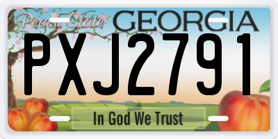 GA license plate PXJ2791