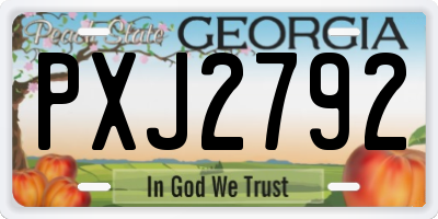 GA license plate PXJ2792