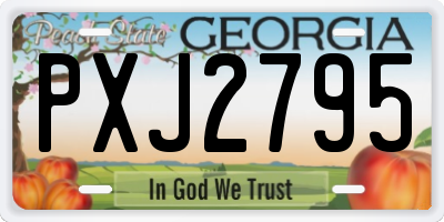 GA license plate PXJ2795