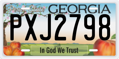 GA license plate PXJ2798