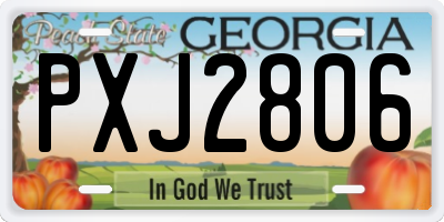 GA license plate PXJ2806