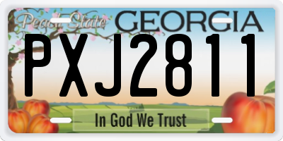 GA license plate PXJ2811