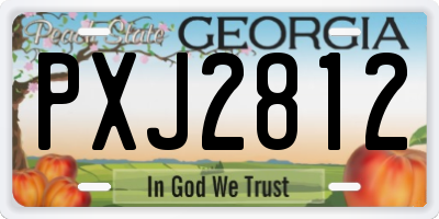 GA license plate PXJ2812