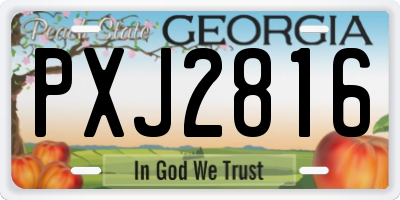 GA license plate PXJ2816