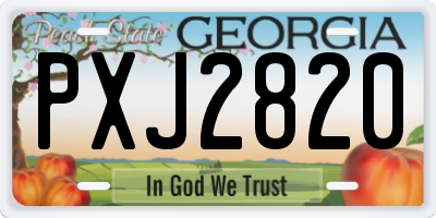 GA license plate PXJ2820