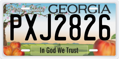 GA license plate PXJ2826