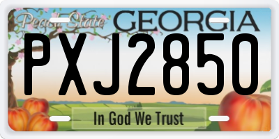 GA license plate PXJ2850