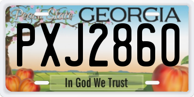GA license plate PXJ2860
