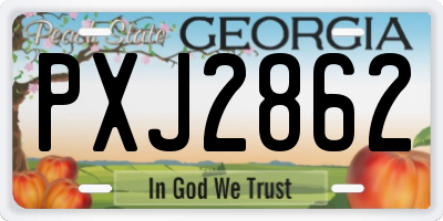 GA license plate PXJ2862