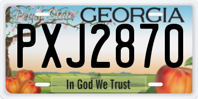 GA license plate PXJ2870
