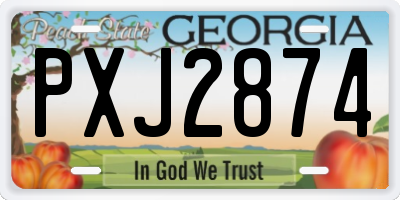 GA license plate PXJ2874