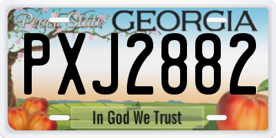 GA license plate PXJ2882
