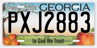 GA license plate PXJ2883