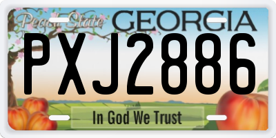 GA license plate PXJ2886